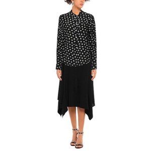 Isabel Marant Rusak Womens Silk Black Floral Long Sleeve Blouse size FR 34 XS